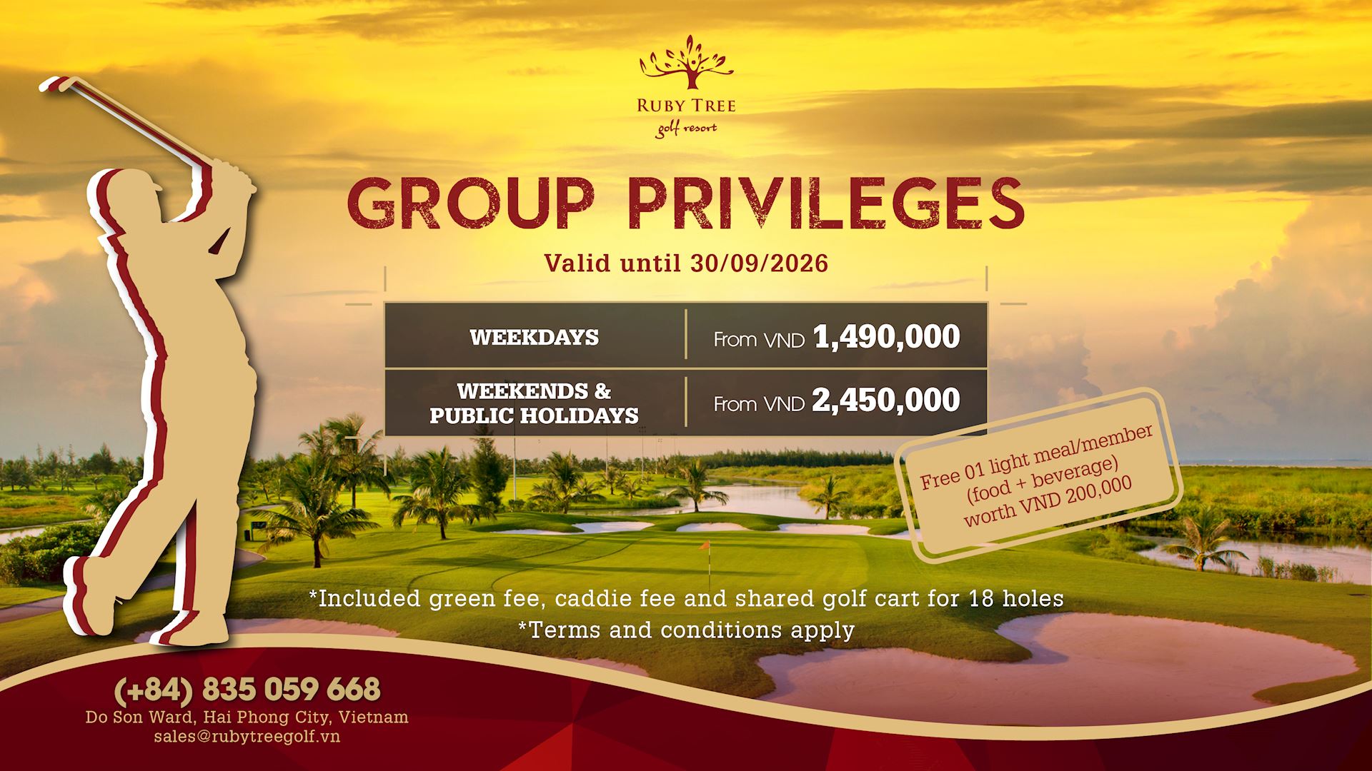 GROUP PRIVILEGES: EXCLUSIVE OFFERS FOR GOLF GROUPS AT RUBY TREE